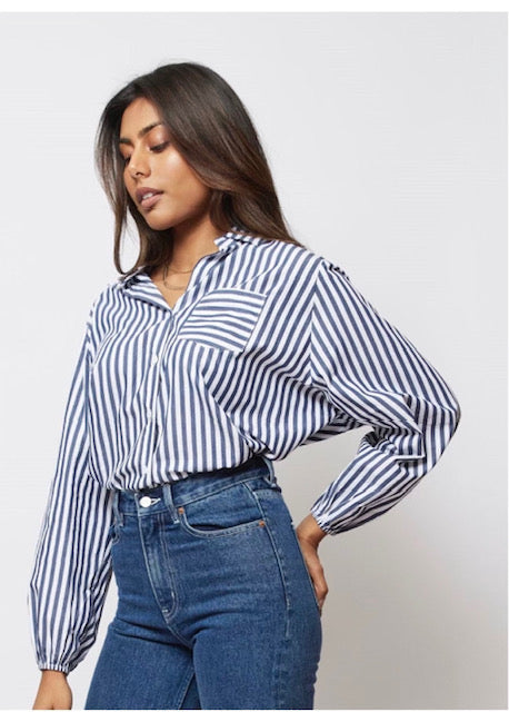 HART STRIPE SHIRT - NAVY & WHITE